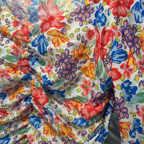 Aqua Floral Long Sleeve Top - Gently Worn! - Picture 3 of 3